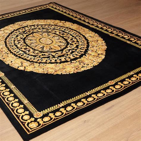 black and gold versace rug|versace barocco rug.